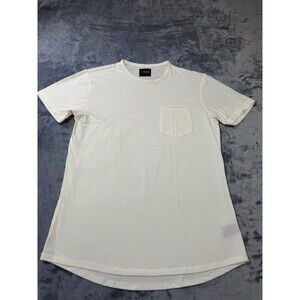 Cuts Clothing Short Sleeve Wide-Neck Pocket Crew Elongated Shirt M Salt